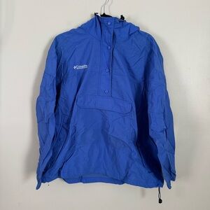 Columbia Vintage Anorak Blue Hooded Windbreaker - size XL